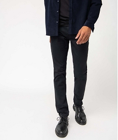 GEMO Pantalon chino en coton stretch coupe Slim homme Noir