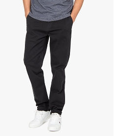 GEMO Pantalon homme chino stretch en maille piquée Gris