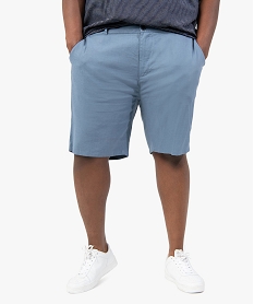 GEMO Bermuda homme grande taille coupe chino en lincoton Bleu