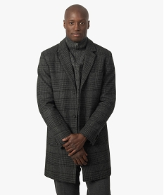 GEMO Manteau court homme effet drap de laine Gris