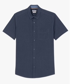 GEMO Chemise homme unie à manches courtes Bleu