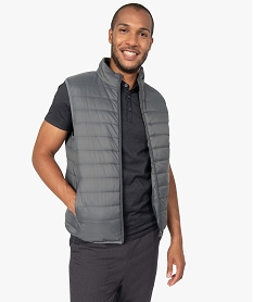 GEMO Doudoune homme sans manches avec col montant gris standard