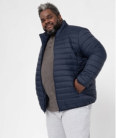 doudoune homme grande taille legere a col montant bleu doudouneB963101_1