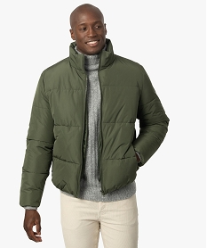 GEMO Blouson matelassé homme avec col montant Vert