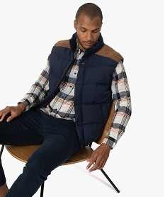 GEMO Blouson homme sans manches avec empiècement épaules Bleu