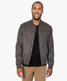 GEMO Blouson homme aviateur en suédine Gris