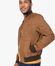 blouson homme aviateur en suedine brunB964001_1