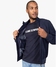 GEMO Blouson homme léger à petit col montant Bleu