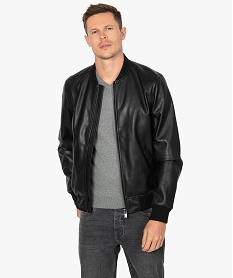 GEMO Blouson homme esprit teddy Noir