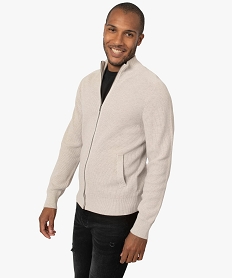 GEMO Gilet homme zippé à col montant beige standard