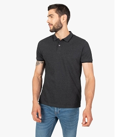 GEMO Polo homme à manches courtes à liseré contrastant gris standard