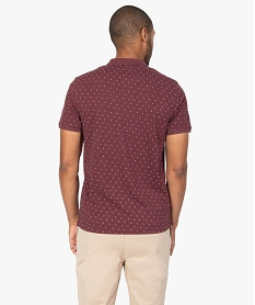 polo homme en maille piquee a petits motifs rougeB966201_3