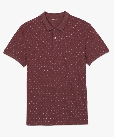 polo homme en maille piquee a petits motifs rougeB966201_4