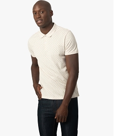 polo homme en coton pique a petits motifs beige polosB966501_1