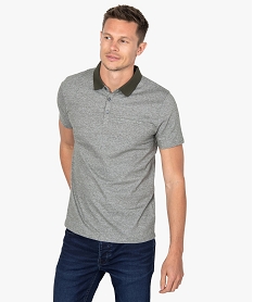 polo homme a fines rayures et manches courtes vertB966801_2