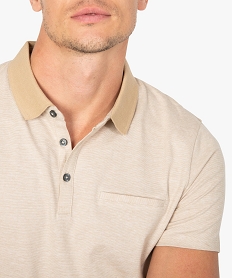 polo homme a fines rayures et manches courtes beige polosB966901_2