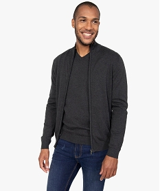 GEMO Gilet homme zippé à col camionneur 100% coton biologique gris standard