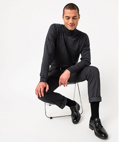 GEMO Pull à col roulé en maille fine homme gris standard