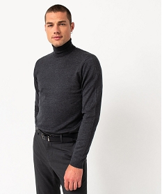pull a col roule en maille fine homme grisB971101_2