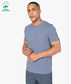 GEMO Tee-shirt homme à manches courtes uni Bleu