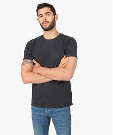 GEMO Tee-shirt homme à manches courtes uni gris standard