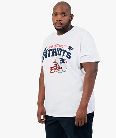 GEMO Tee-shirt homme grande taille imprimé football amércain - Team apparel blanc standard