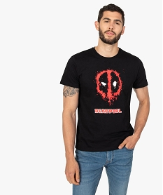 GEMO Tee-shirt homme à manches courtes imprimé Deadpool - Avengers Noir