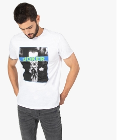 GEMO Tee-shirt homme à manches courtes imprimé - Joker Blanc