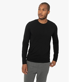 tee-shirt a manches longues et col rond homme noirB978101_1