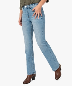 GEMO Jean femme coupe Bootcut taille haute Gris