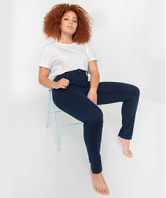 GEMO Jean femme coupe Slim taille haute extensible Bleu