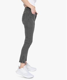 GEMO Jean femme skinny longueur 78ème avec bas zippés Gris