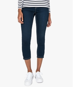 jean femme coupe skinny longueur 78eme avec bas zippes bleuB980401_1