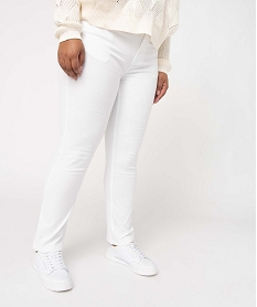 GEMO Jean femme grande taille extensible coupe Slim Blanc
