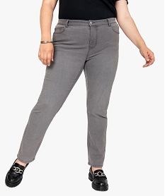 GEMO Jean femme grande taille extensible coupe Slim Gris