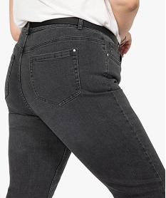 jean femme grande taille coupe straight stretch a taille reglable gris pantalons et jeansB980701_2