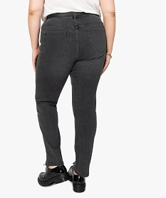jean femme grande taille coupe straight stretch a taille reglable gris pantalons et jeansB980701_3