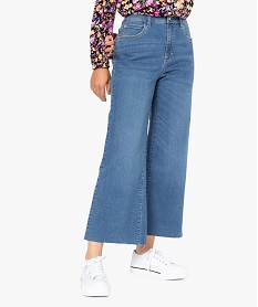 GEMO Jean femme coupe large avec bas évasé Gris