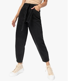 GEMO Jean femme coupe large avec bas resserré – LuluCastagnette Noir
