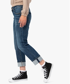 GEMO Jean femme coupe large coloris délavé Gris