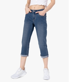 pantacourt femme en jean extensible grisB983501_1