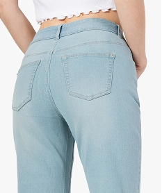 pantacourt femme en jean delave 5 poches et taille normale bleuB983601_2