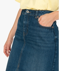 jupe femme longue en jean fendue devant grisB983901_2