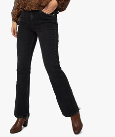 GEMO Jean femme coupe Bootcut taille haute Noir