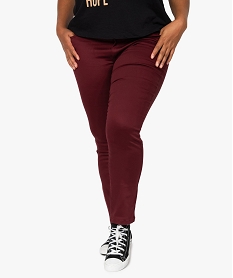 pantalon femme grande taille coupe slim en toile extensible rouge pantalons et jeansB984501_1