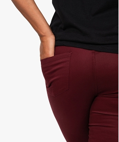 pantalon femme grande taille coupe slim en toile extensible rougeB984501_2