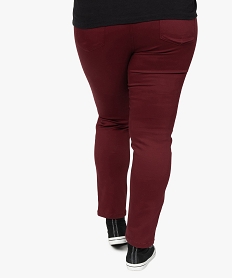 pantalon femme grande taille coupe slim en toile extensible rougeB984501_3