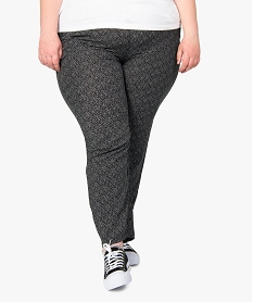 GEMO Pantalon femme grande taille large et fluide imprimé à taille élastiquée Imprimé