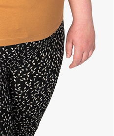 pantalon femme grande taille large et fluide imprime a taille elastiquee imprime pantalons et jeansB984701_2