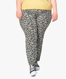 pantalon femme grande taille large et fluide imprime a taille elastiquee imprime pantalons et jeansB984801_1